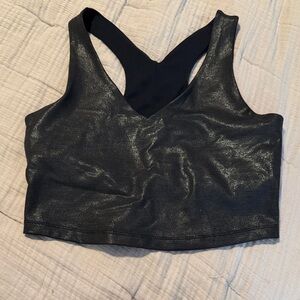 Beyond Yoga Metallic Black Sports Bra